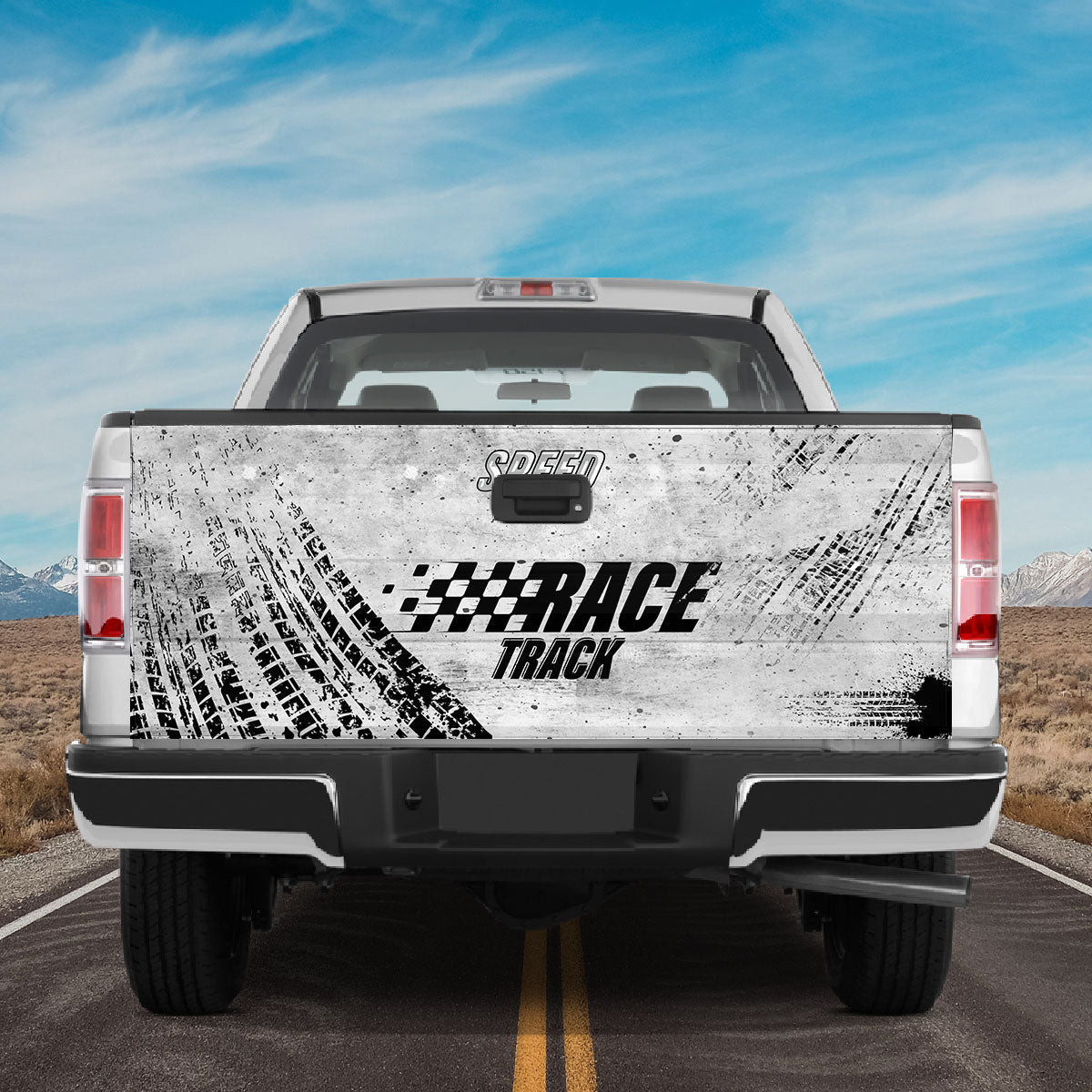 Petthouse | Race Track Tailgate Wrap Love Speed Tailgate Wrap Truck Tailgate Wrap Speed Lover Wrap