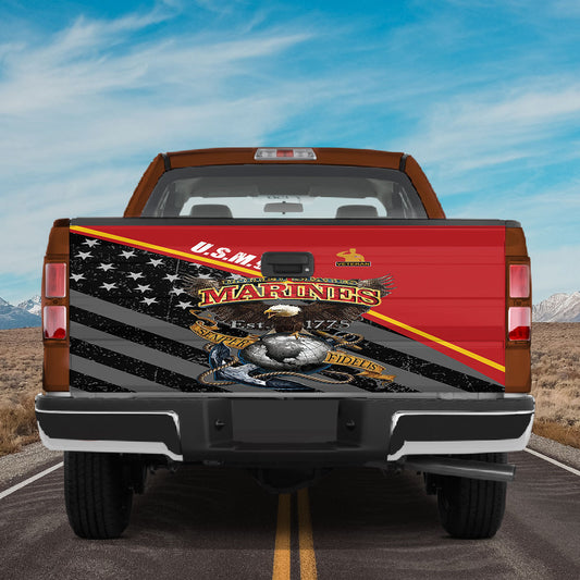 Petthouse | Us Marines Veteran American Flag Tailgate Wrap Usmc Graphic Wraps Truck Tailgate Decals Fbda20032311