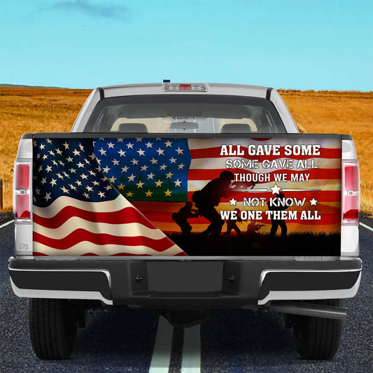 Petthouse | We One Them All Wrap America Veteran Tailgate Cover America Warriors Wrap Patriot Car Decoration