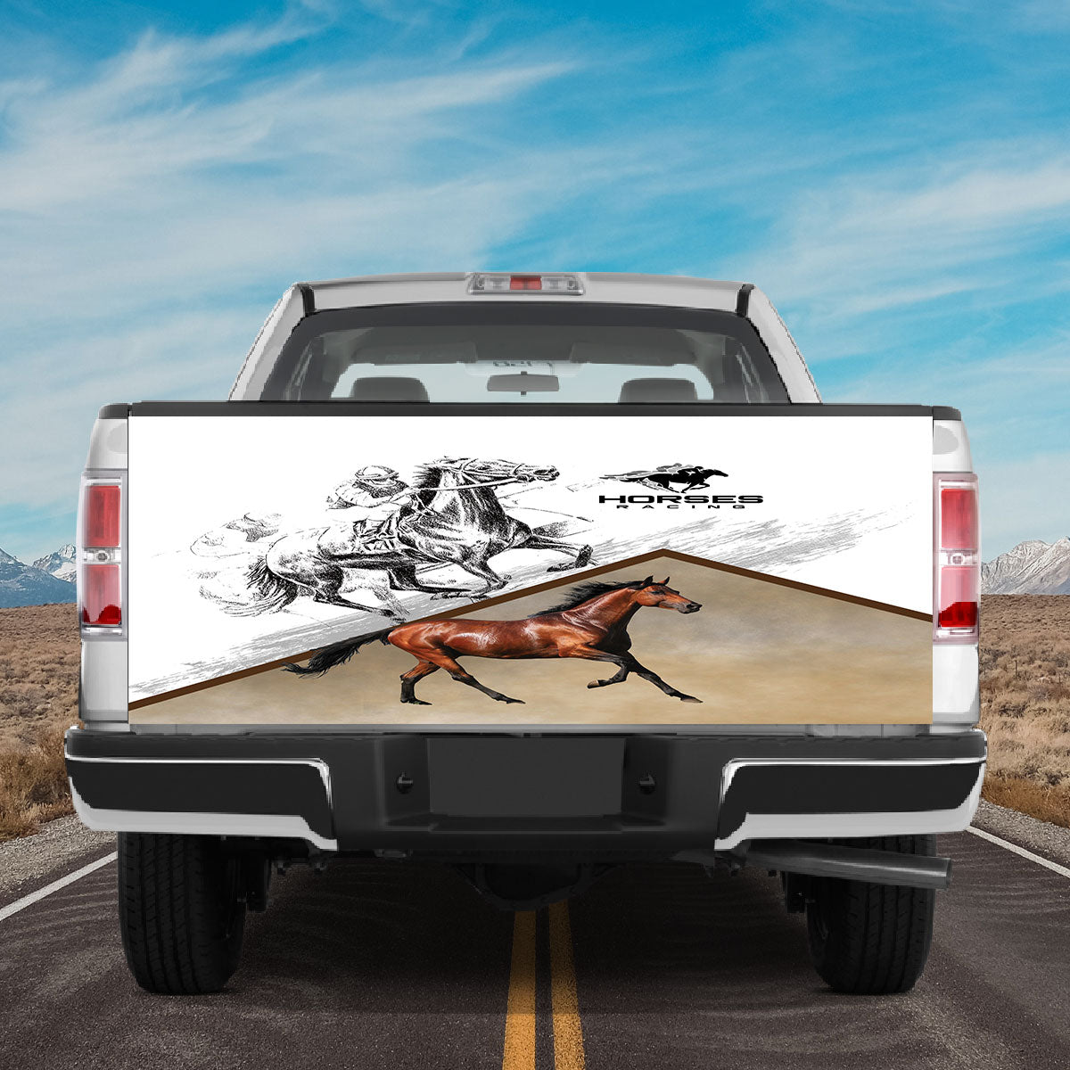 Petthouse | Horse Racing Tailgate Wrap Horse Artwork Tailgate Wrap Horse Car Cover Car Decoration