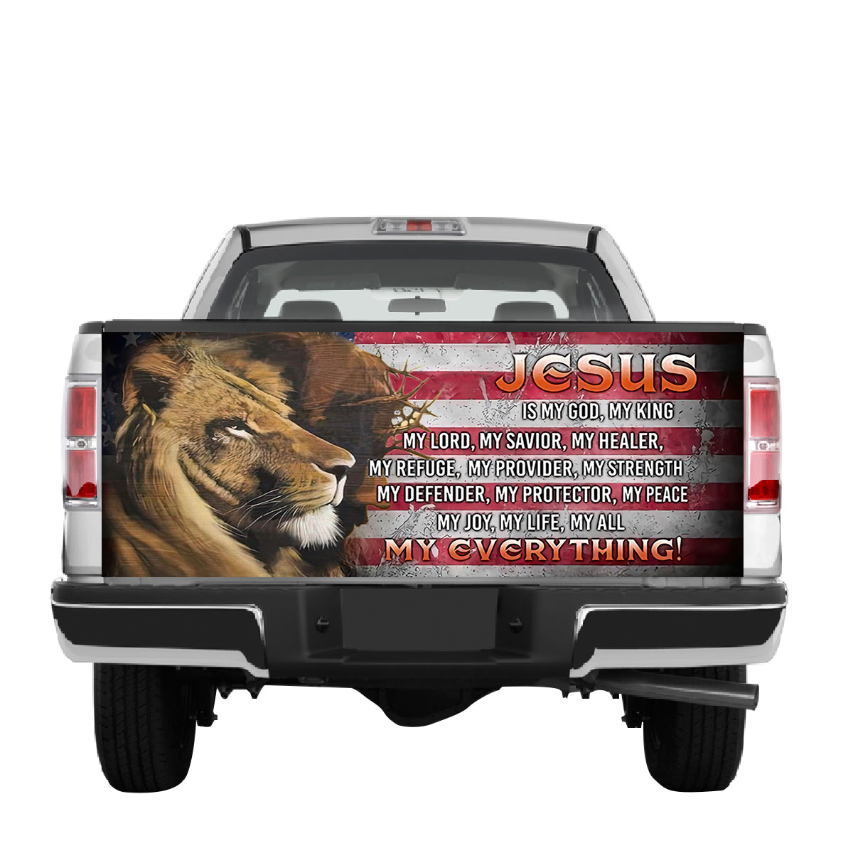 Petthouse | Jesus Is My Savior Truck Tailgate Wrap Jesus Lion Tailgate Wrap American Christian Car Decoration