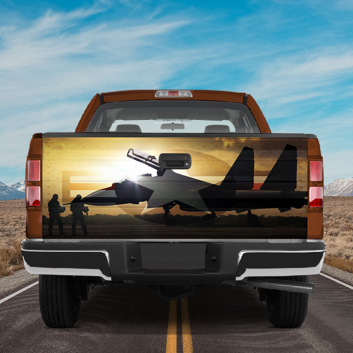 Petthouse | American Soldier Aircraf Tailgate Wrap Vinyl Graphic Decal  American Patriot Sticker Tailgate