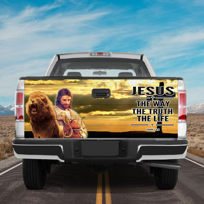 Petthouse | Lion Jesus Tailgate Wrap, Jesus The Way The Truth The Life Christian Gift Truck Decor