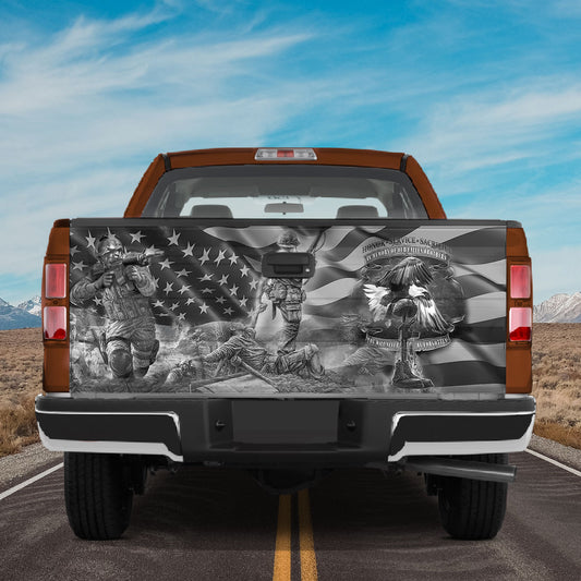 Petthouse | Veteran Us Army Vintage Graphic Tailgate Wrap Fallen Warriors Truck Decal Car Accessories