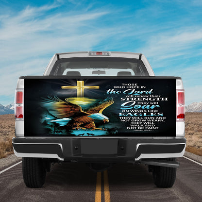 Petthouse | Eagle Cross Truck Tailgate Decal Trust In Lord Tailgate Vinyl Wrap Christian Gift