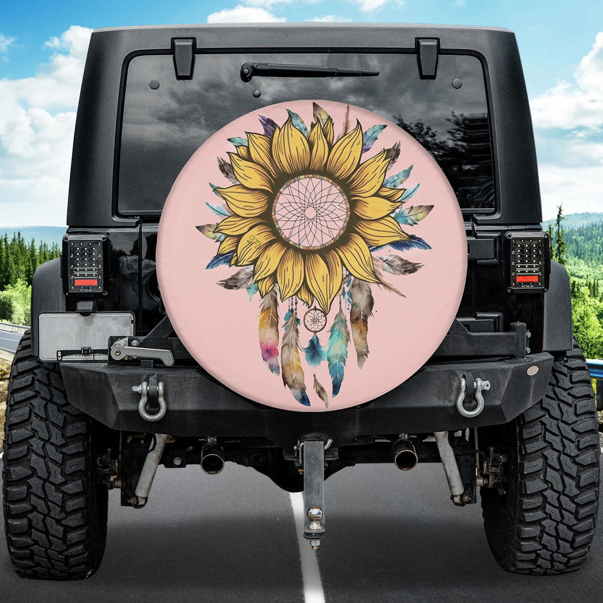 Petthouse | Sunflower Dreamcatcher Spare Tire Cover Sunflower Floral Truck Decoration Gift For Family