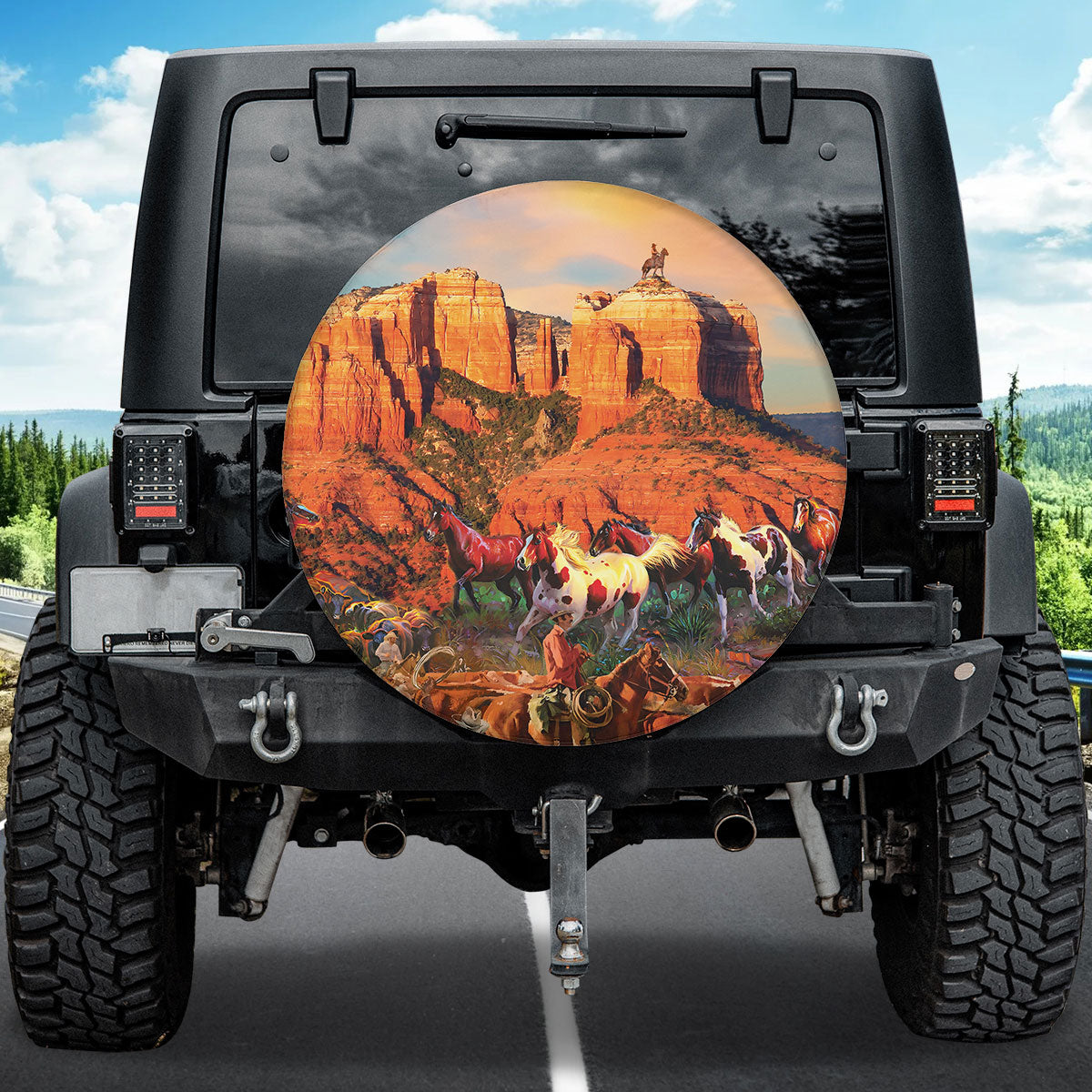 Petthouse | Cowboy Spare Tire Cover Horses Tire Protector New Car Gift Car Accessory Sedona