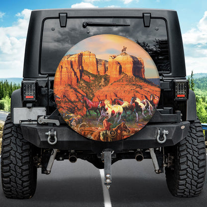 Petthouse | Cowboy Spare Tire Cover Horses Tire Protector New Car Gift Car Accessory Sedona