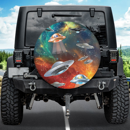 Petthouse | Ufo Galaxy Space Spare Tire Cover Accessories Ufo Universe Truck Decoration Friends Gift Idea