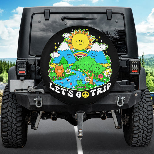 Petthouse | Hippie Tire Covers Let's Go Trip Cute Spare Tire Cover Trippy Tire Cover Hippie Cute Art