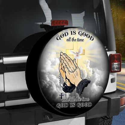 Petthouse | God Is Good Tire Cover Christian Tire Cover Religious Tire Covers Pray Hand Cover Car Decoration