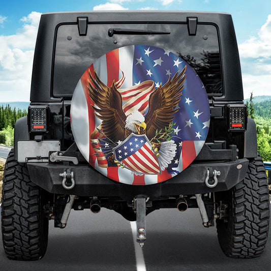 Petthouse | Eagle American Pride Spare Tire Cover Happy 4th Of July Independence Day Truck Decoration