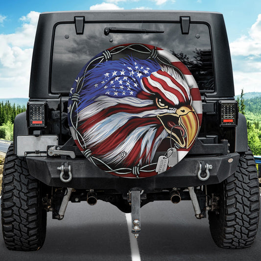 Petthouse | Bald Eagle American Flag Veteran Spare Tire Cover American Patriot Wheel Cover Car Accessories