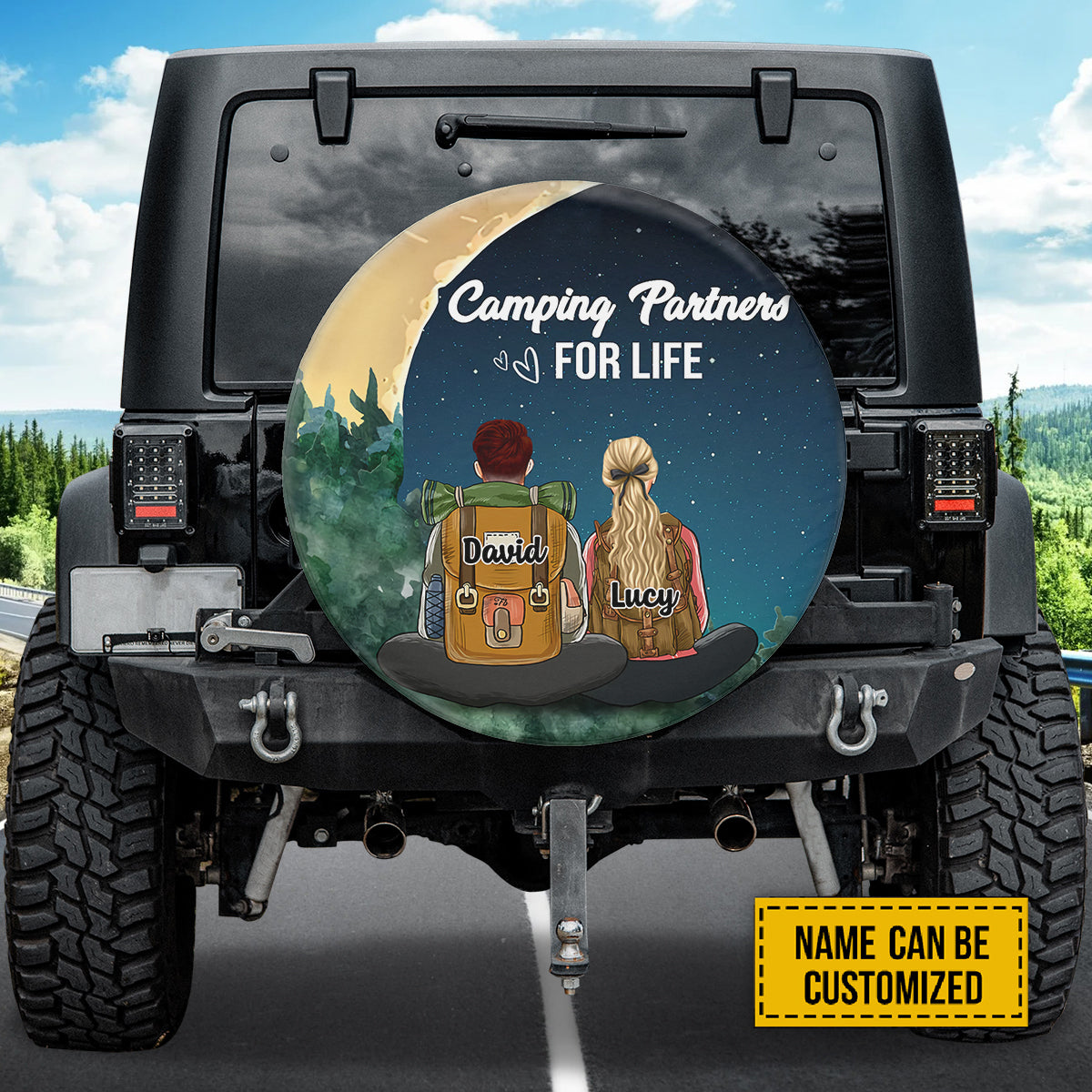 Petthouse | Customized Name Camping Partners For Life Spare Tire Cover Camping Lovers Gift Campers Gift