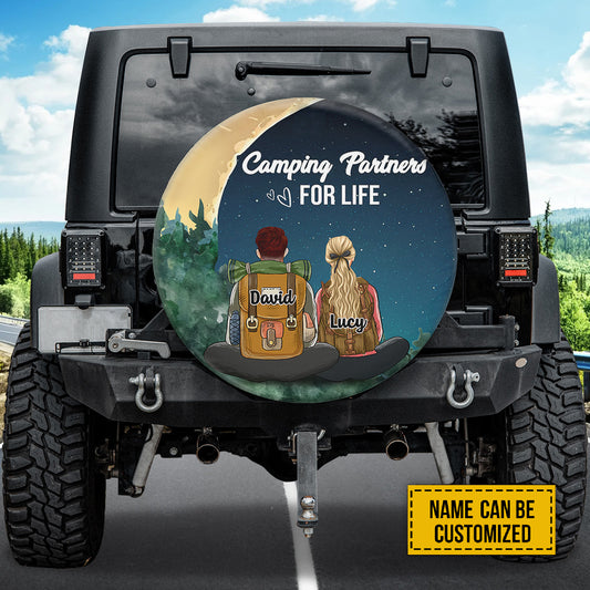 Petthouse | Customized Name Camping Partners For Life Spare Tire Cover Camping Lovers Gift Campers Gift