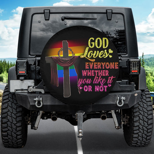 Petthouse | Jesus Christian Cross Lgbt Pride Spare Tire Cover Happy Pride Month God Lovers Gift Lgbtq Gift