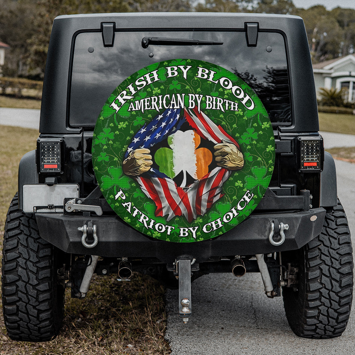 Petthouse | Irish Shamrock Usa Flag Irish By Blood American By Birth Patrick Day Gift Spare Tire Cover