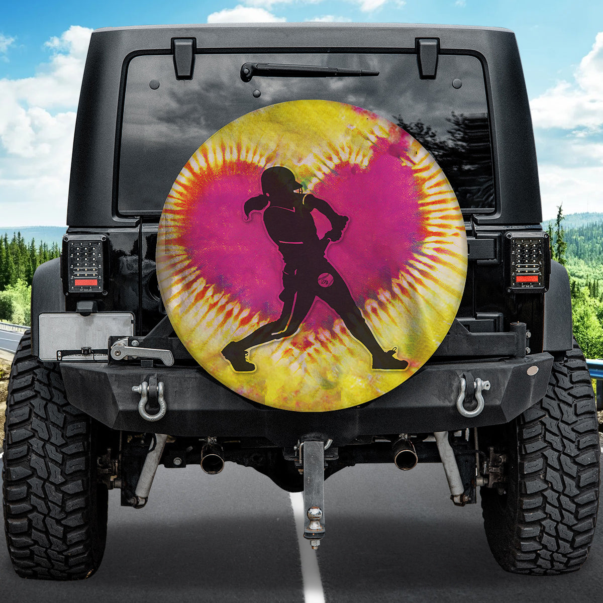 Petthouse | Baseball Mom Spare Tire Cover Mother's Day Whele Cover Hippie Tie Dye Heart Sport Lover Gift