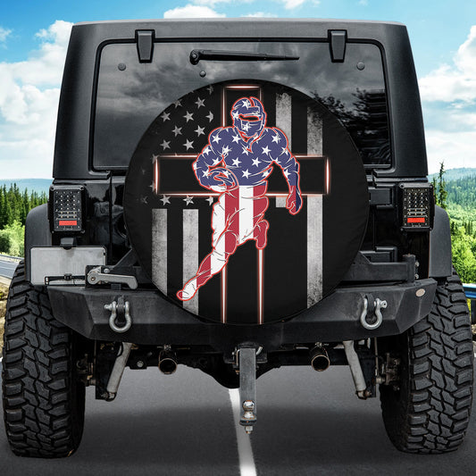 Petthouse | Rugby Spare Tire Cover American Rugby Tire Cover Christ Cross Tire Wrap Christian Decoration