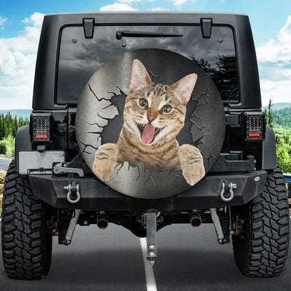 Petthouse | Abyssinian Cat Meme Camper Tire Cover Crack Hole Print Car Tire Protector Fun Car Decoration