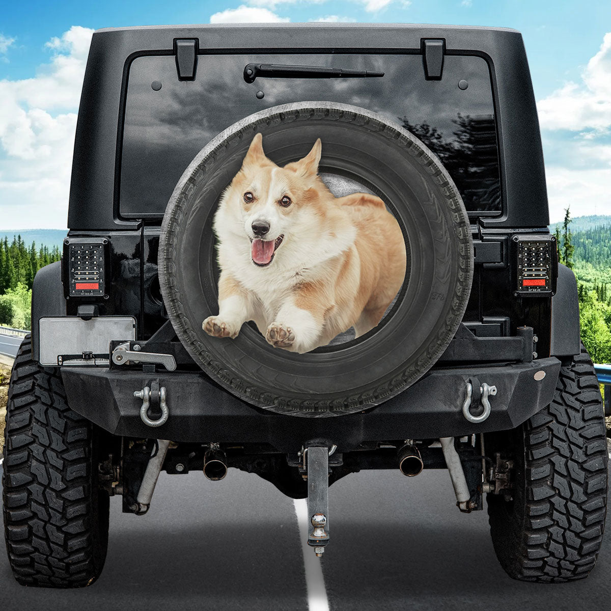 Petthouse | Corgi Spare Tire Cover Running Dog Funny Tire Cover Wheel Protector Dog Lovers