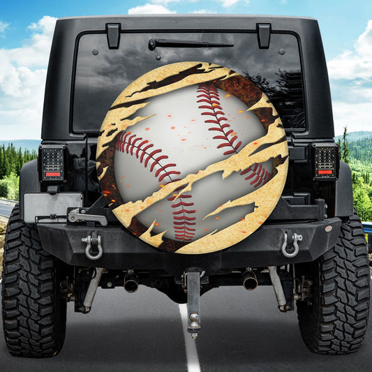 Petthouse | Softball Spare Tire Cover Softball Ball Sport Wheel Cover Vintage Tire Wrap Sport Lover Accessories