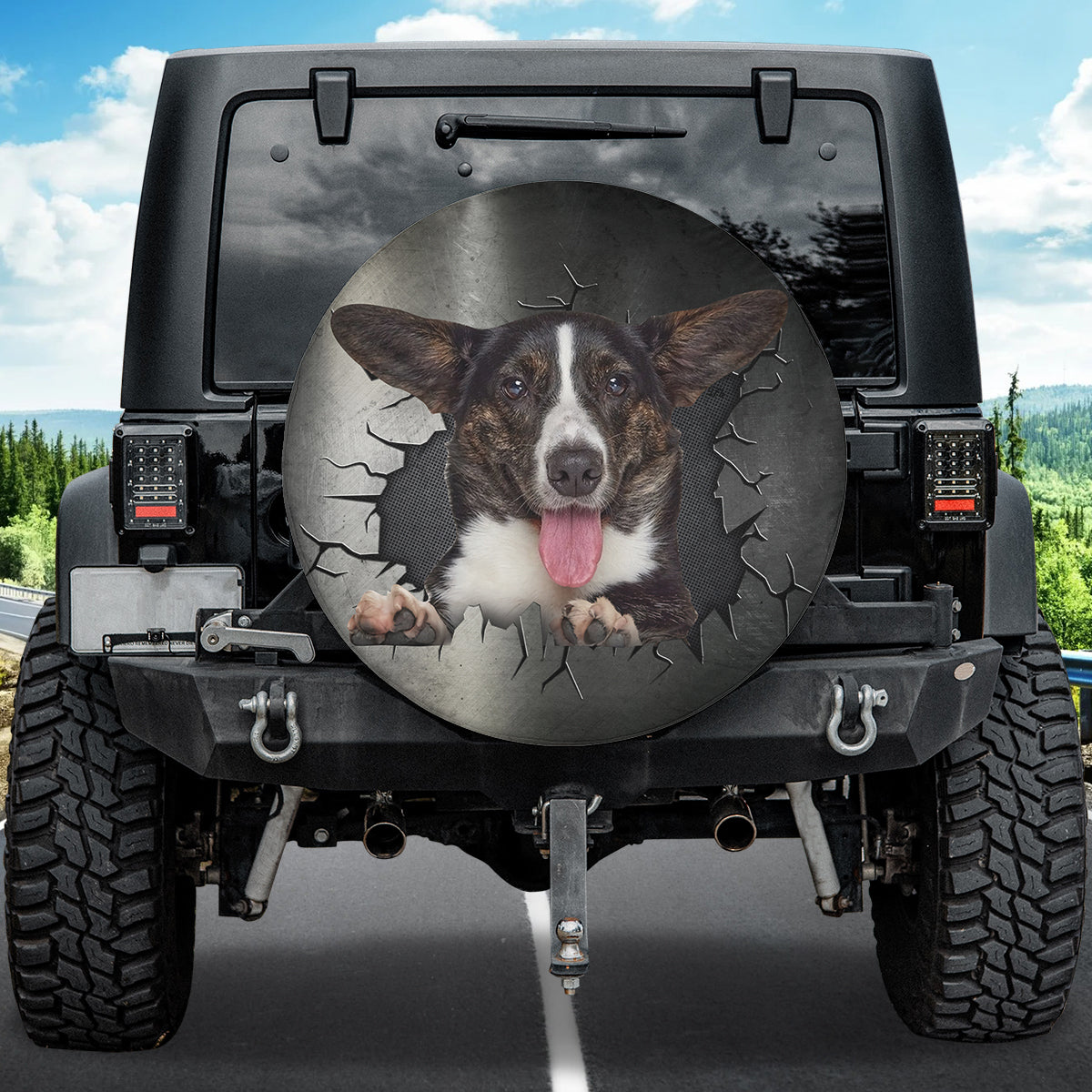 Petthouse | Cardigan Welsh Corgi Waterproof Tire Cover Dog Metal Print Universe Wheel Cover Dog Dad Gifts