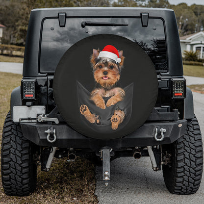 Petthouse | Yorkshire Terrier In Pocket Tire Wrap, Yorkshire Break Pocket, Santa Yorkshire Terrier