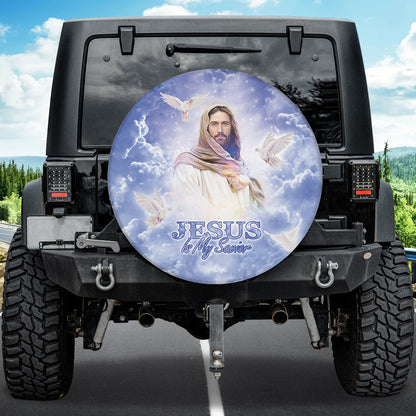 Petthouse | Jesus Is My Savior Spare Tire Cover Merry Christmas Tire Protector Jesus Believer Faith