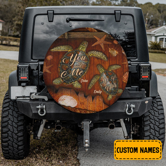 Petthouse | Customized Tire Cover Couple Turtle Wrap Sea Animal Cover You And Me Cover Car Decoration