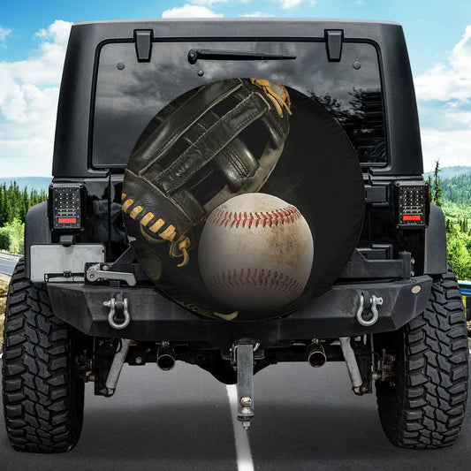 Petthouse | Baseball Spare Tire Cover Soft Ball Tire Cover American Baseball Tire Cover Car Decoration