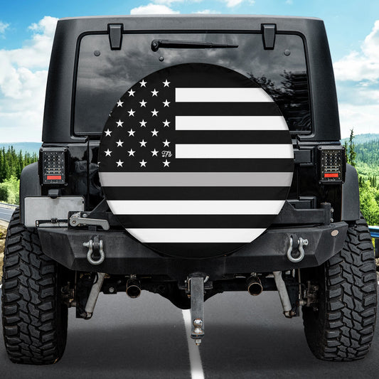 Petthouse | Corrections American Spare Tire Cover, Thin Gray Line Police Dad Truck Decor Gift