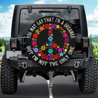 Petthouse | Hippie Peace Floral Spare Tire Cover You May Say That I'm A Dreamer Truck Decor Gift For Family