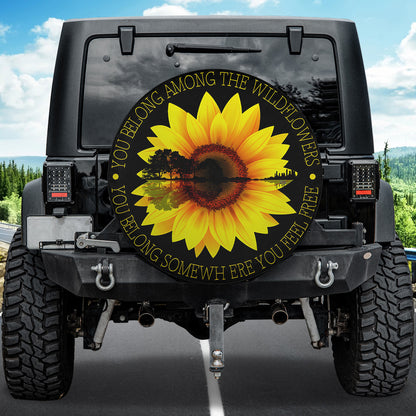 Petthouse | Sunflower Artwork Tire Cover You Belong Among The Wildflowers Tire Cover Car Decoration