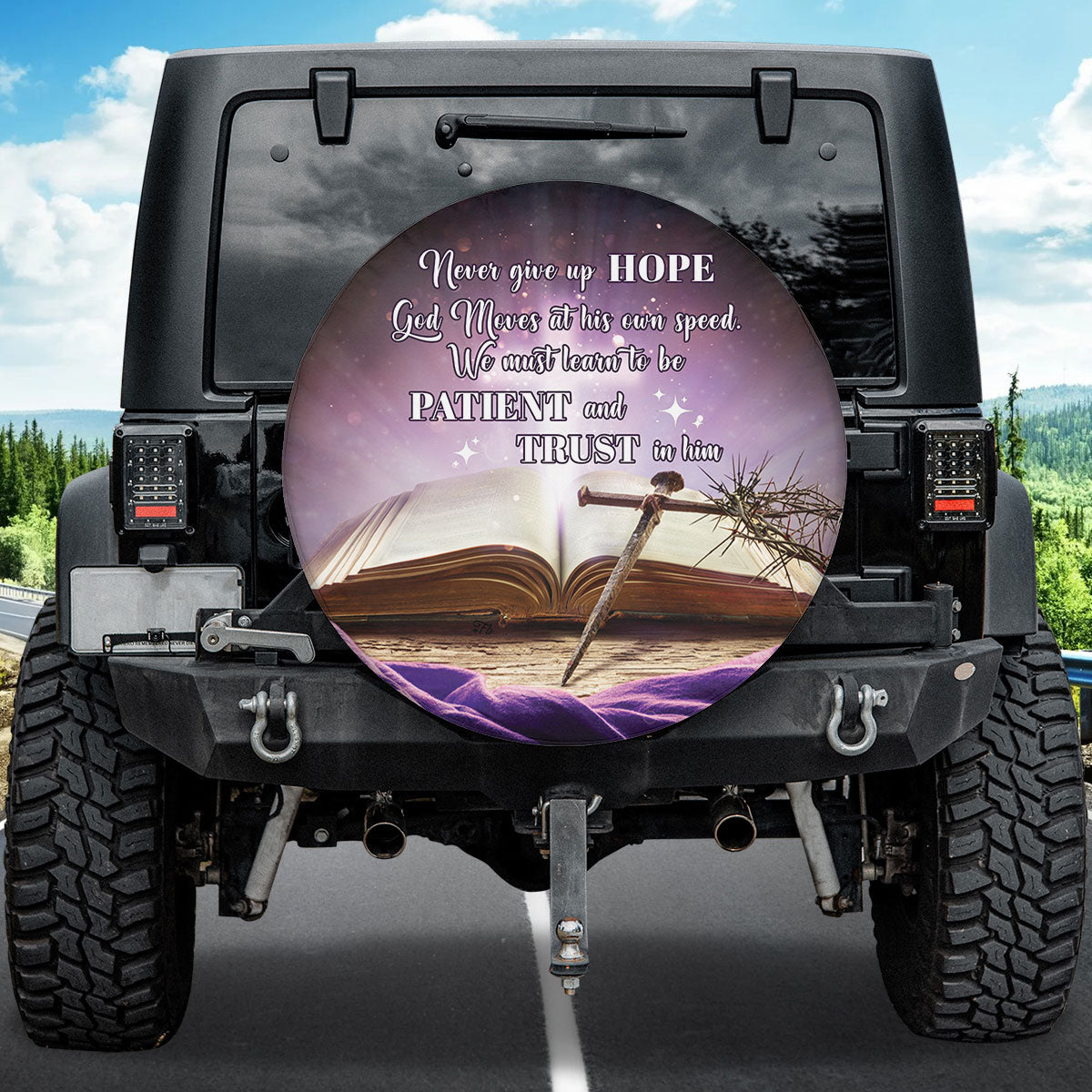 Petthouse | Bible Verse Jesus Spare Tire Cover Christian Tire Cover Christ The Redeemer Wheel Cover Decor