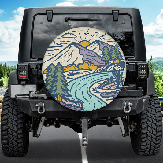 Petthouse | Adventure Mountain Landscape Spare Tire Cover Truck Decoration Gift For Family