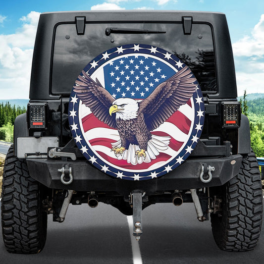 Petthouse | American Eagle Happy Independence Day 4th Of July Spare Tire Cover Patriot Gift Truck Decor