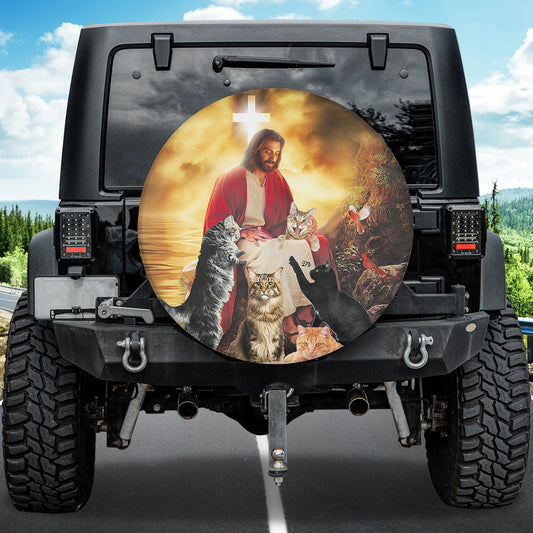 Petthouse | Jesus Savior Tire Cover Jesus And Cats Wrap Jesus God Cover Christian Cover