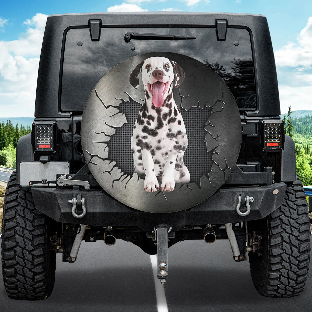 Petthouse | Spare Tire Cover Dalmatian Dog Corrosion Protection Wheel Covers For Trucks Dog Lover Funny