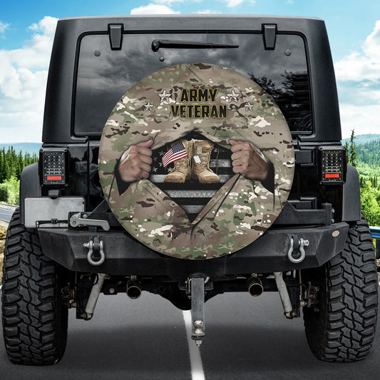 Petthouse | Army Veteran Spare Tire Cover Military Tire Cover American Warrior Tire Cover Car Decoration