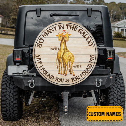 Petthouse | Customized Tire Cover Couple Giraffe Tire Cover So Many In The Galaxy Tire Wrap Valentine Gift