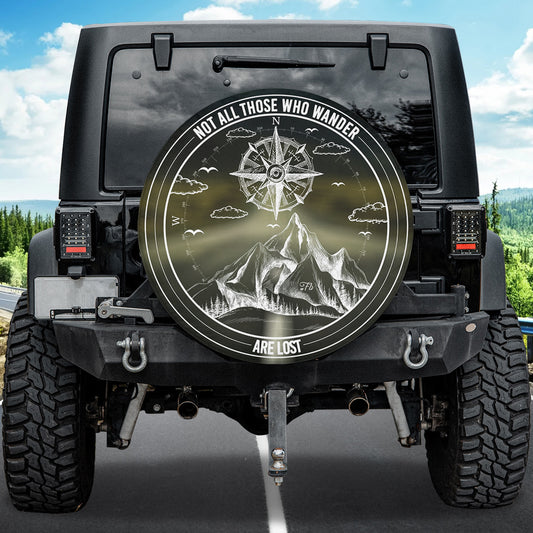 Petthouse | Not All Those Who Wander Are Lost Spare Tire Cover, Camping Outdoor Lovers Truck Decor