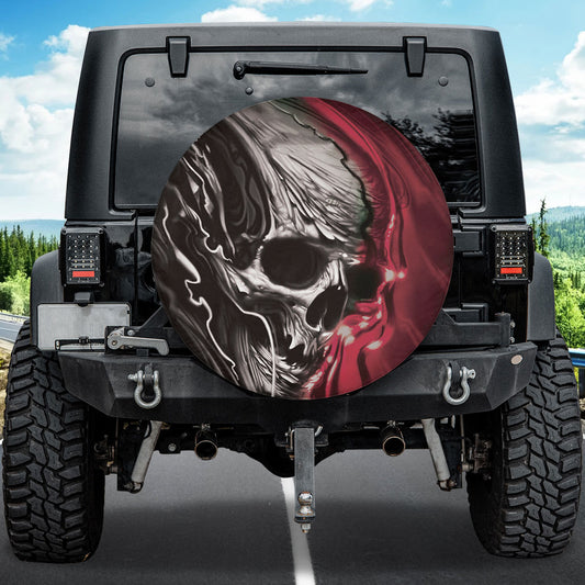 Petthouse | Skull Camper Tire Bone Skeleton Cover Tire Wheel Protector Gifts For Car Lovers Spare Tire Cover