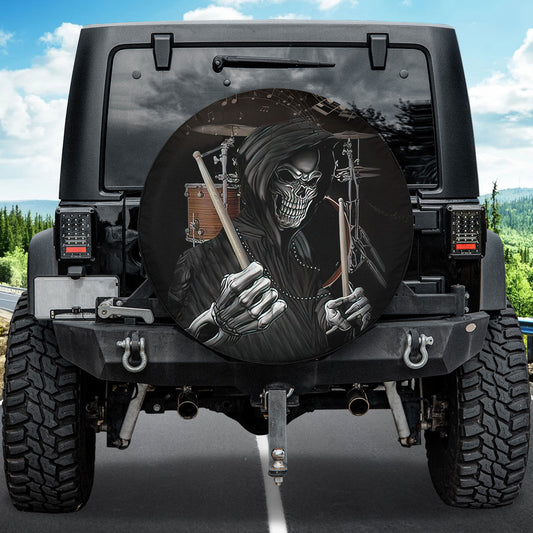 Petthouse | Skull Theme Car Accessory Skull Vector Camper Tire Cover Wheel Tire Covers For Men