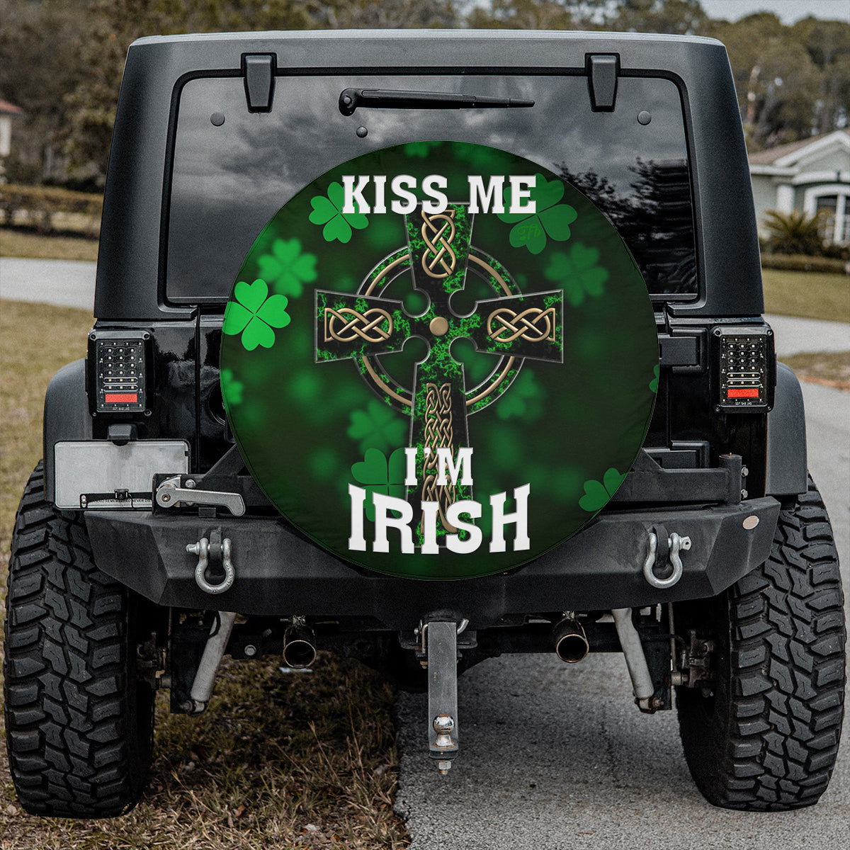 Petthouse | Irish Celtic Crocss Spare Wheel Cover Kiss Me I'm Irish Decor Car  Spare Tire Cover