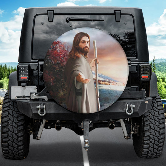 Petthouse | Jesus Spare Tire Cover Christian Tire Protector Cover Jesus Believer Truck Cover Christian Gift Faith