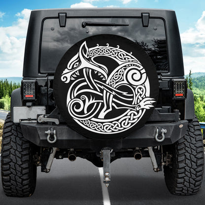 Petthouse | Viking Wolf Spare Tire Cover Scandinavian Viking Design Tire Cover Viking Wheel Cover Accessories