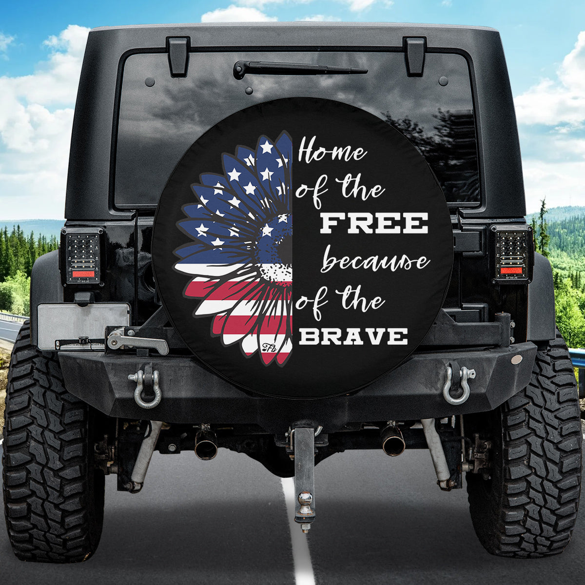 Petthouse | Home Of The Free Spare Tire Cover American Sunflower Art Tire Cover Patriot Tire Cover Car Decor