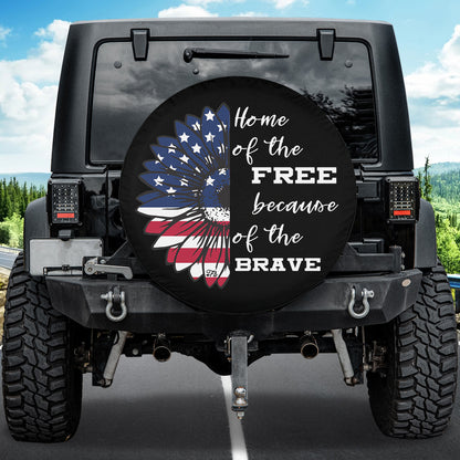 Petthouse | Home Of The Free Spare Tire Cover American Sunflower Art Tire Cover Patriot Tire Cover Car Decor