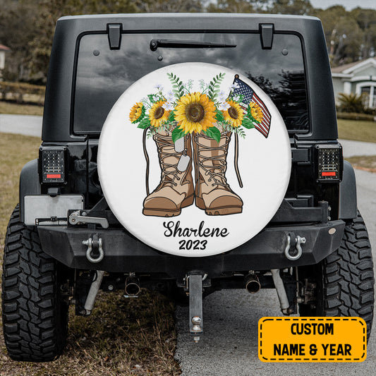 Petthouse | Customized Tire Cover American Veteran Tire Cover Sunflower Tire Cover Car Decoration